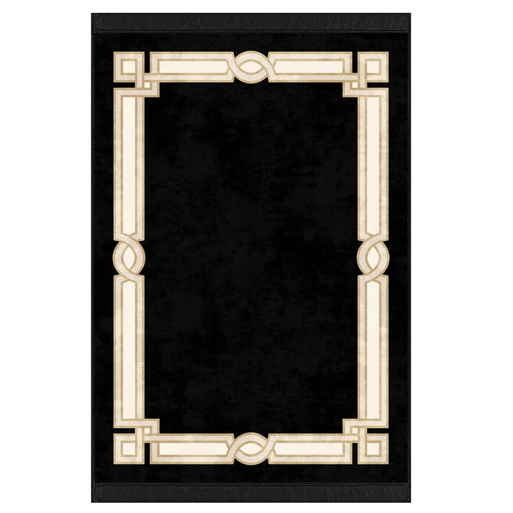 Homelux Rugs Carpet Living Room Modern Rugs, Washable Rug, Bedroom Rug, Grey Rug, Beige, Non-Slip and Washable, Marble Pattern Border Antique 160 x 230