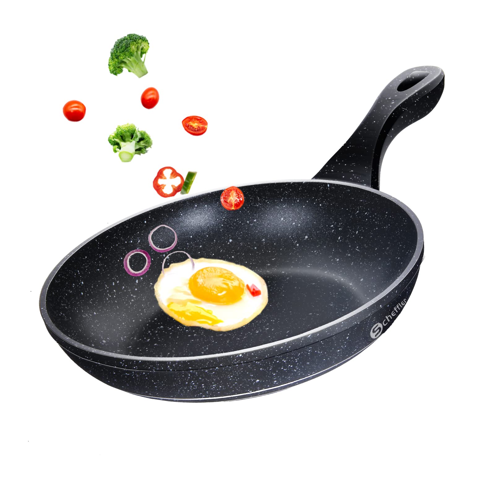 Scheffler Pfanne, Pfanne 20/24/28 cm,Bratpfanne,Pfanne,beschichtete Pfanne,Pfanne Induktion mit Antihaft-Beschichtung,geeignet für alle Herdarten