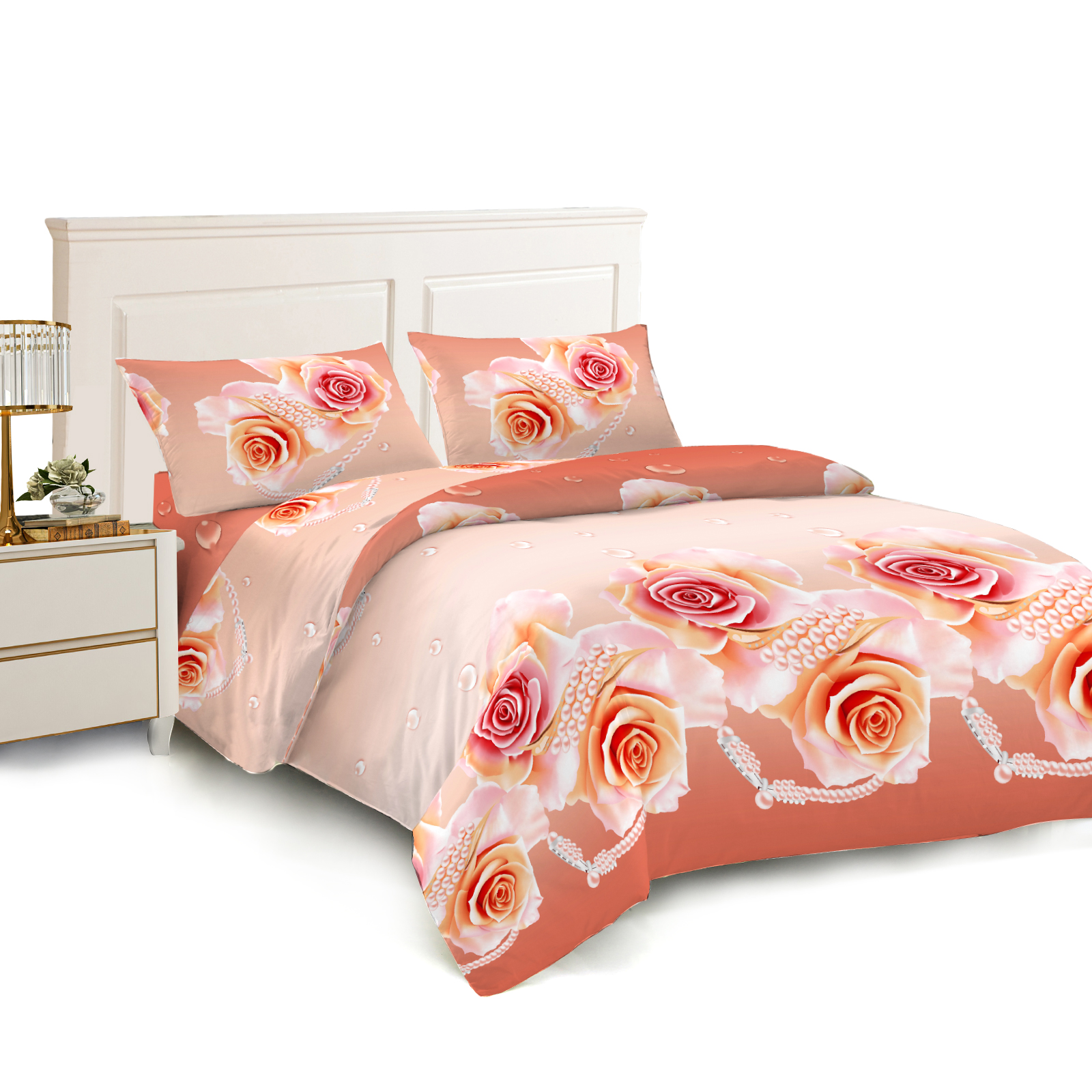 Homelux 4-teiliger Bettbezug, Bettzeug und Bettwäsche, Bettwäsche, 200 x 230, Bettbezug 200 x 200 cm mit Reißverschluss, 2 Kissenbezüge 50 x 70 cm, Bettwäsche-Set