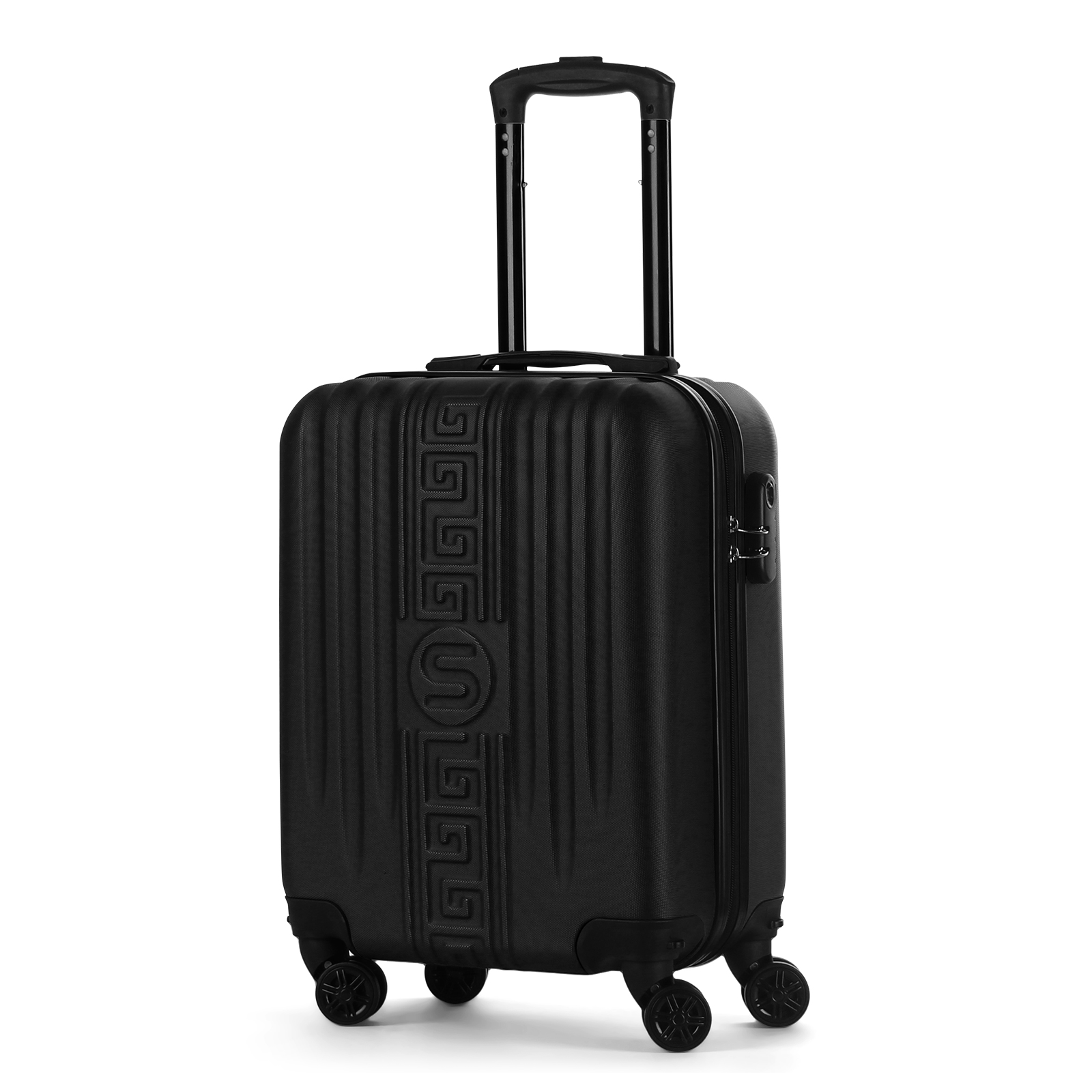 HOMELUX hard-shell trolley hand luggage suitcase trolley hard-shell wheeled suitcase, 4 wheels, black, suitcase, M