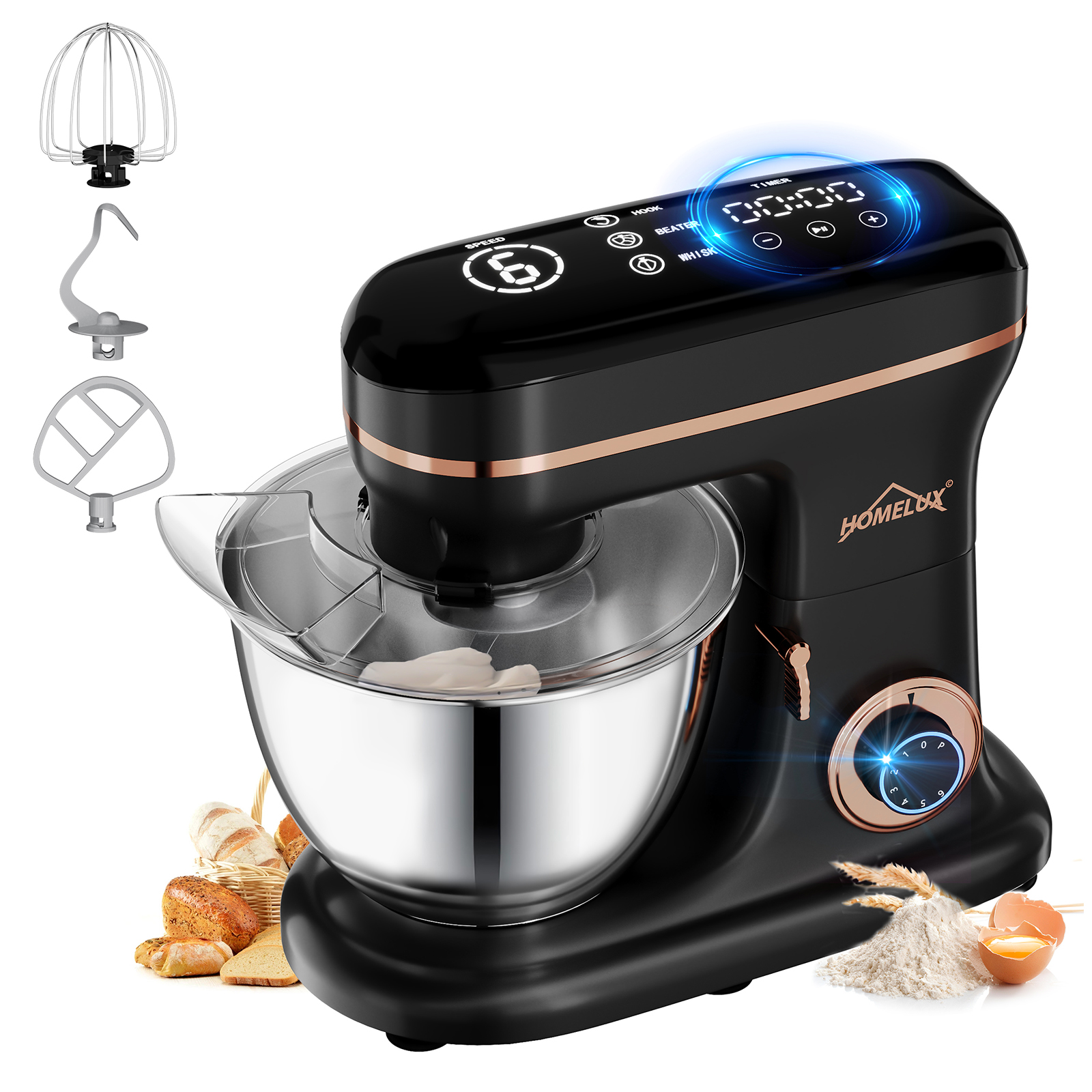 Homelux Küchenmaschine, Standmixer, BLACK, EF918A