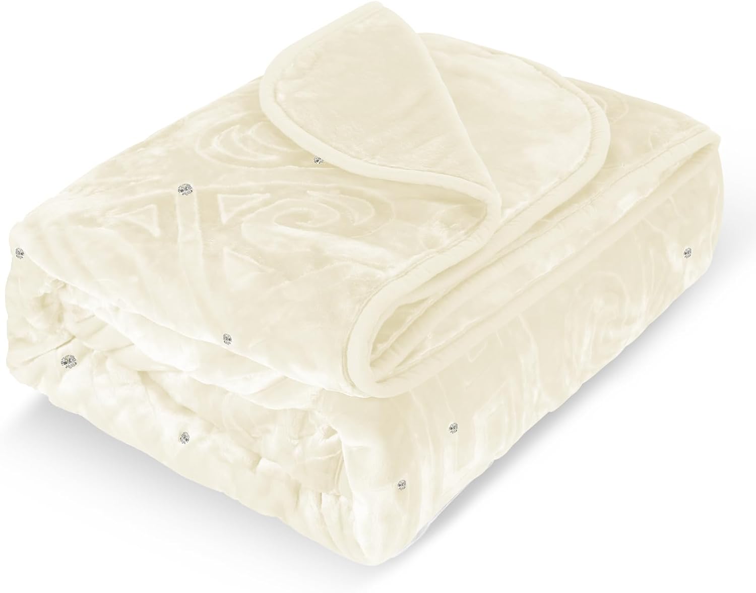 HOMELUX Kuscheldecke Extra Weich & Warm Wohndecken 200x240 cm für 4 Jahreszeiten Raschel Decken Couchdecke Sofadecke Kuschlige für Bett Sofa Wohnzimmer,Creme Überwurf Blanket für Winter（HL-B2SSCR）