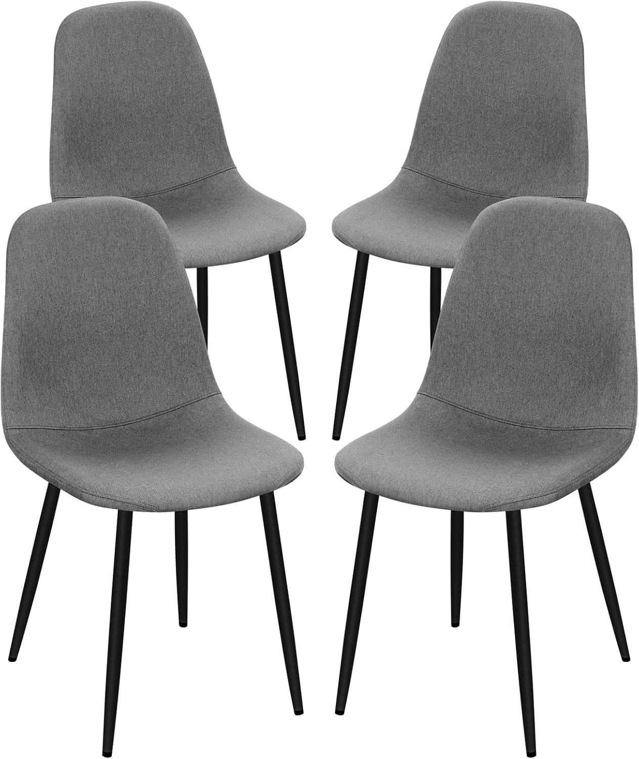 HOMELUX Dining Room Chairs, Set of 4, Dining Room Chairs, Upholstered Chairs, Kitchen Chairs with Backrest & Metal Legs, Design Chair for Bedroom,(HL-58GR)