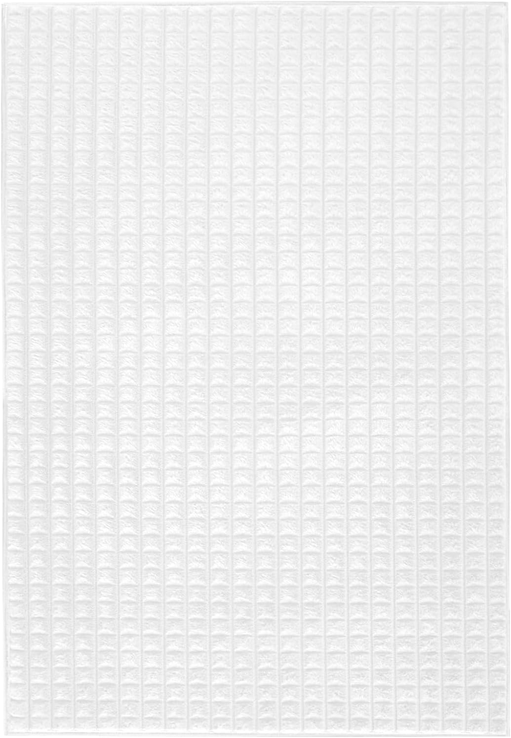 HOMELUX Teppich Wohnzimmer 200 x 280 cm Kurzflor Fellteppich Flauschig Weich Teppich Fellimitat rutschfest 3D Effekt Moderne Deko Für Schlafzimmer Kinderzimmer, Für Fußbodenheizung geeignet, Weiß