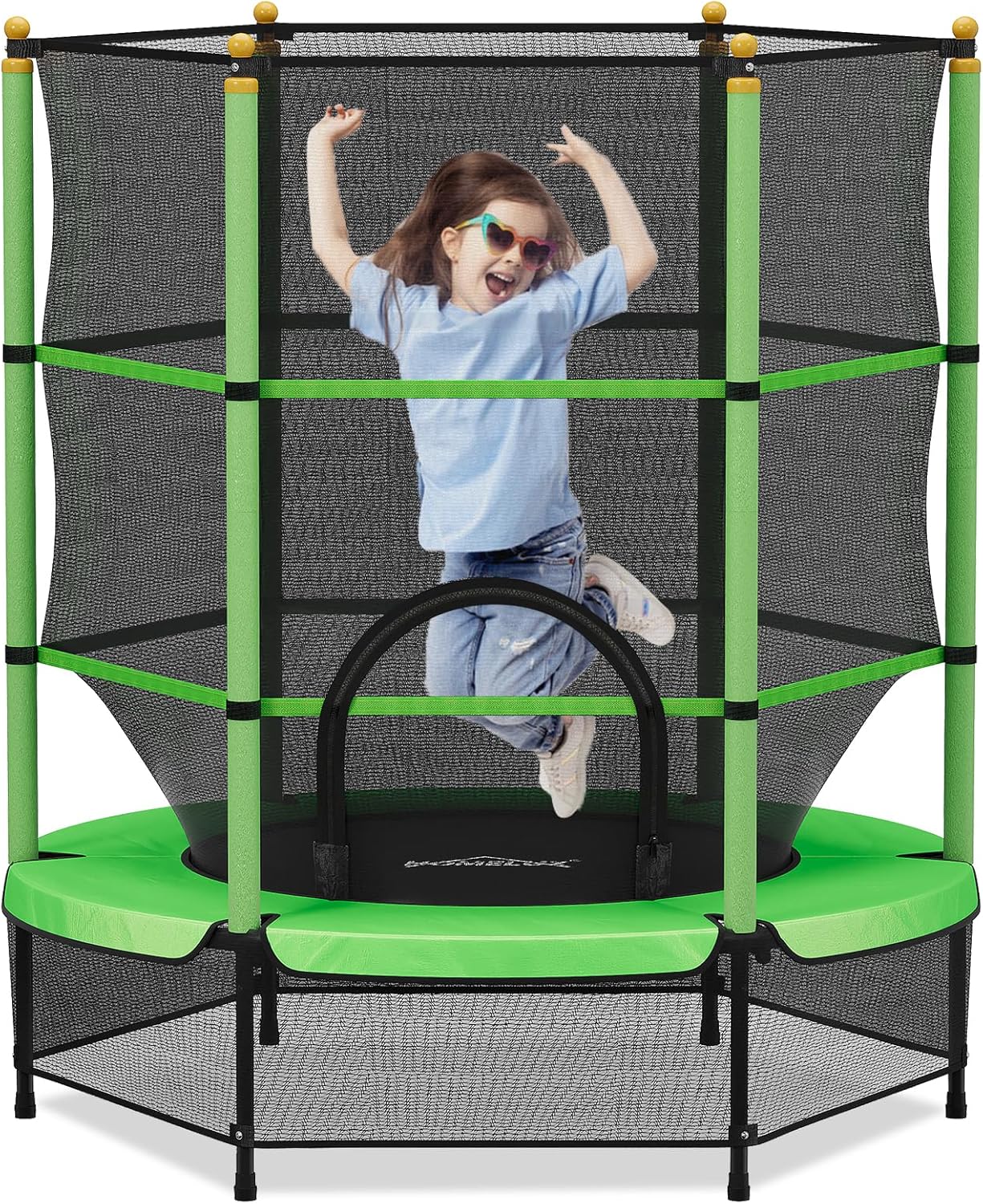 HOMELUX Garden Trampoline, Diameter 140 cm Trampoline for Children, Children's Tram with Safety Net, Maximum Load 50 kg, Indoor/Outdoor Trampoline Complete Set for Children from 3 Years(HL-0601)