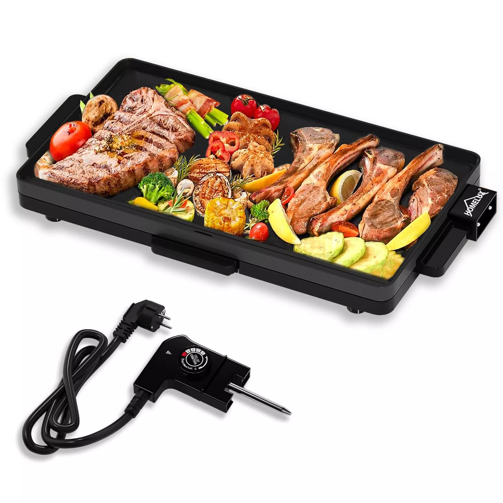 Table grill Teppanyaki grill plate Indoor grill Electric grill plate BBQ 1800 W,XDE-4927A1